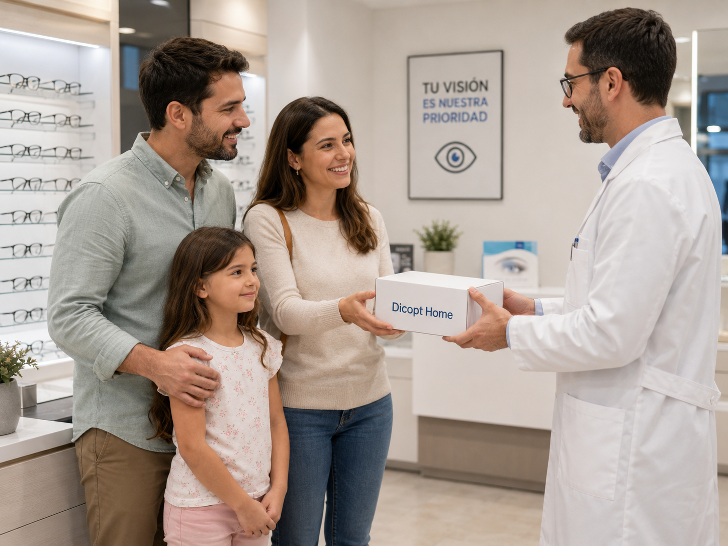 Caja del equipo Dicopt Home lista para ser entregada al paciente